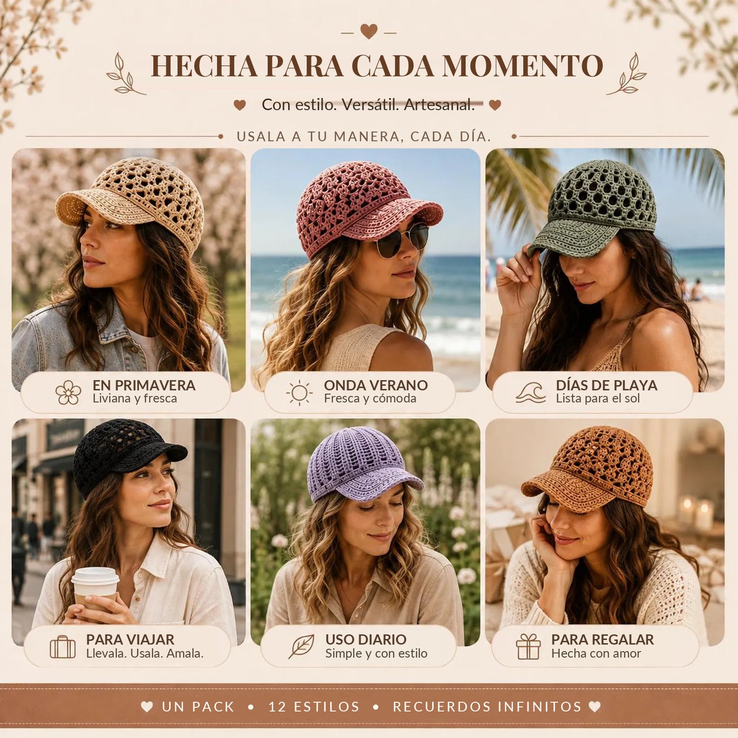 Gorras a Crochet: Coleccion Premium