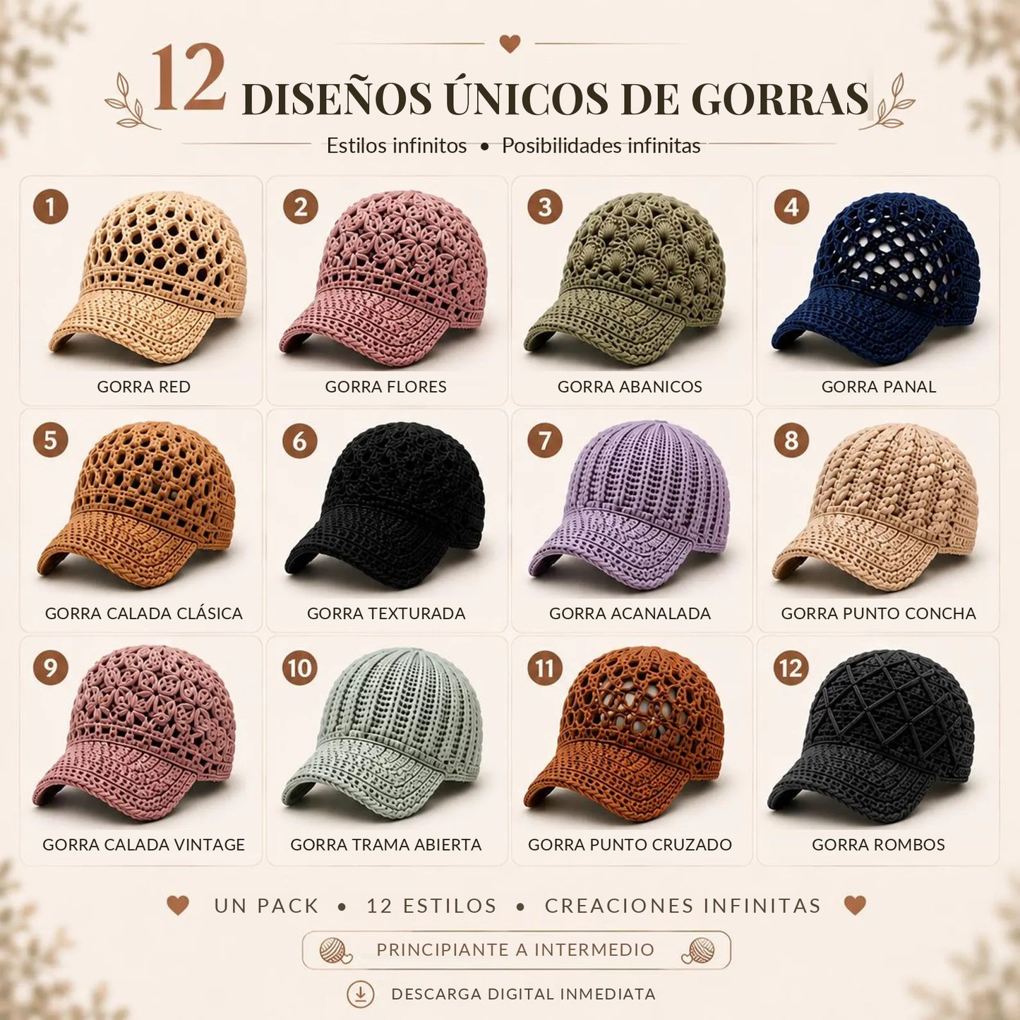 Gorras a Crochet: Coleccion Premium